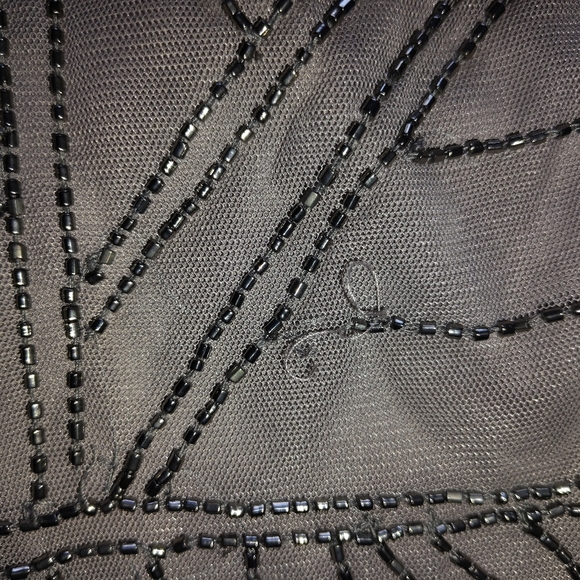 NWT Pappel Studio Beaded Cocktail Dress | Mercury Gray | Size 16 - Picture 6 of 8